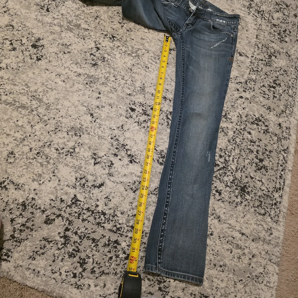 Miss Me Y2K Lowrise Bootcut Denim Womens Size 28 Distressed